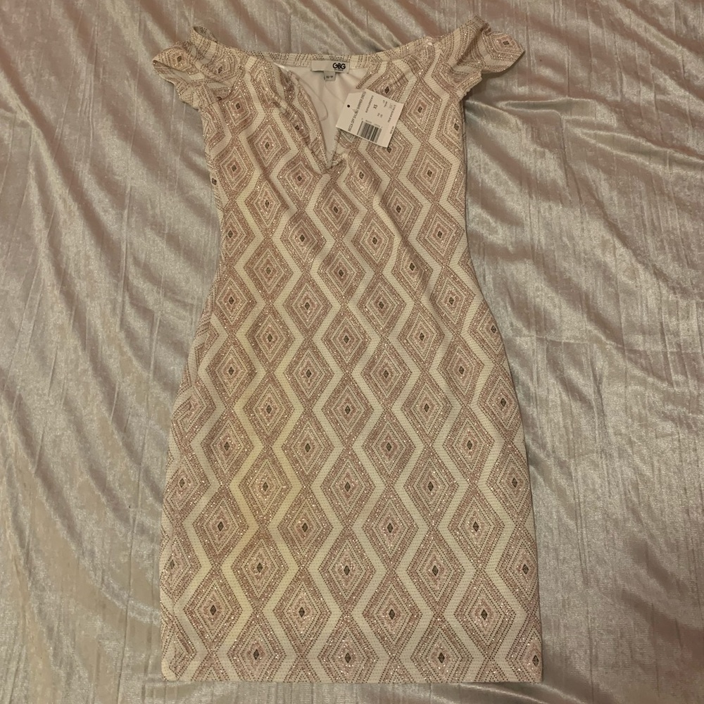Becca off the shoulder shimmer dress